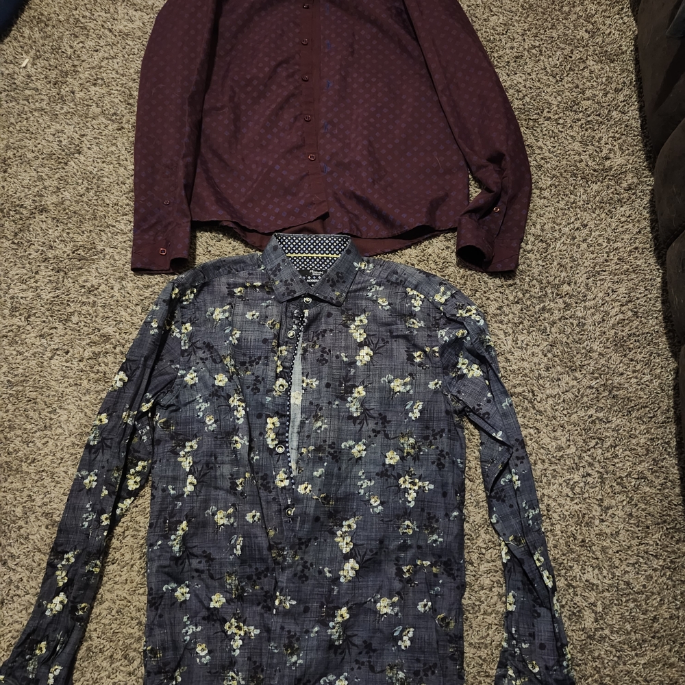 Lot Of 2 Mens Sz M Long Sleeve Button Up Shirts Caviar Dream Mizumi